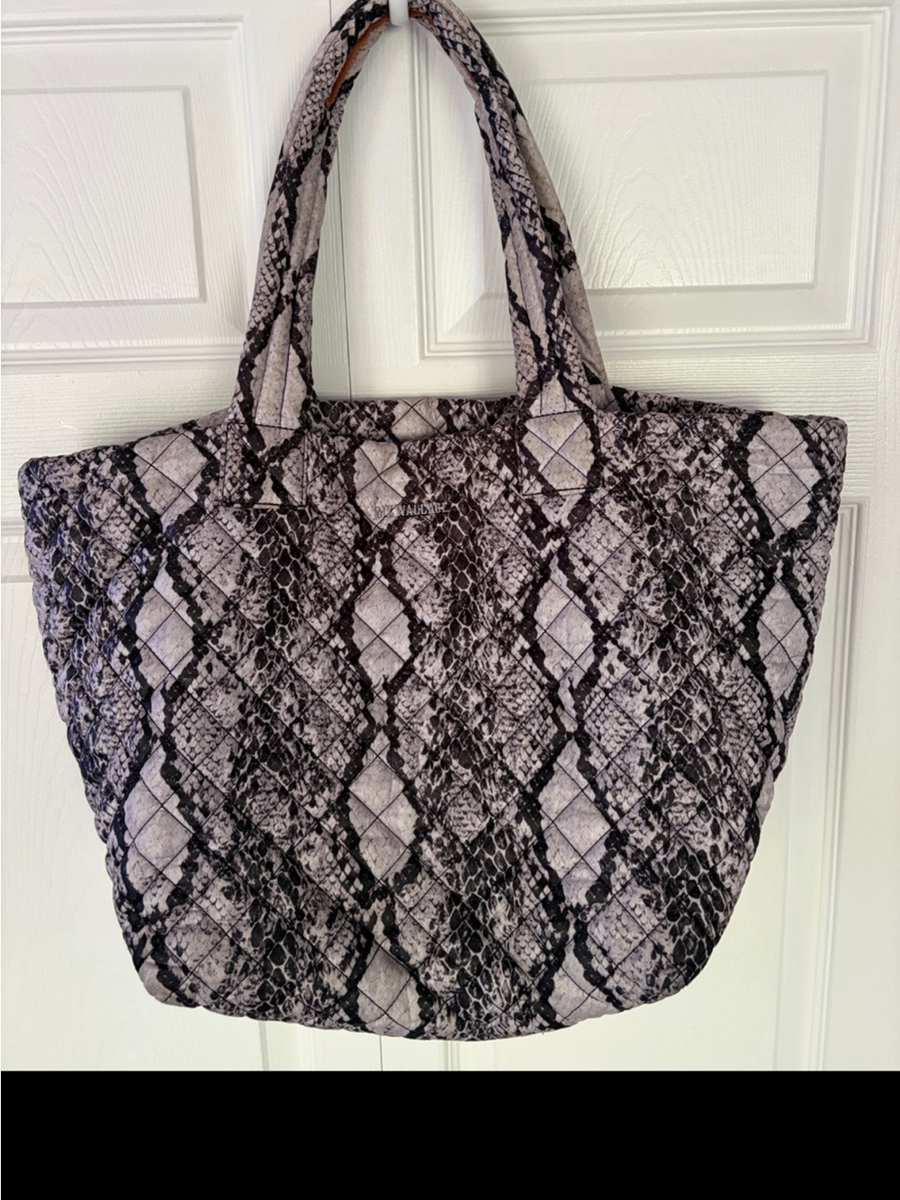MZ Wallace Metro Tote Animal Print Black Brown Shoulder Bag - Picture 4 of 16